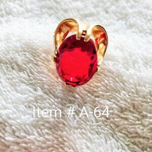 A Beautiful Gold Red Ruby ring size between 6. 6.5 ,  wt. 6grams, item# A-64
